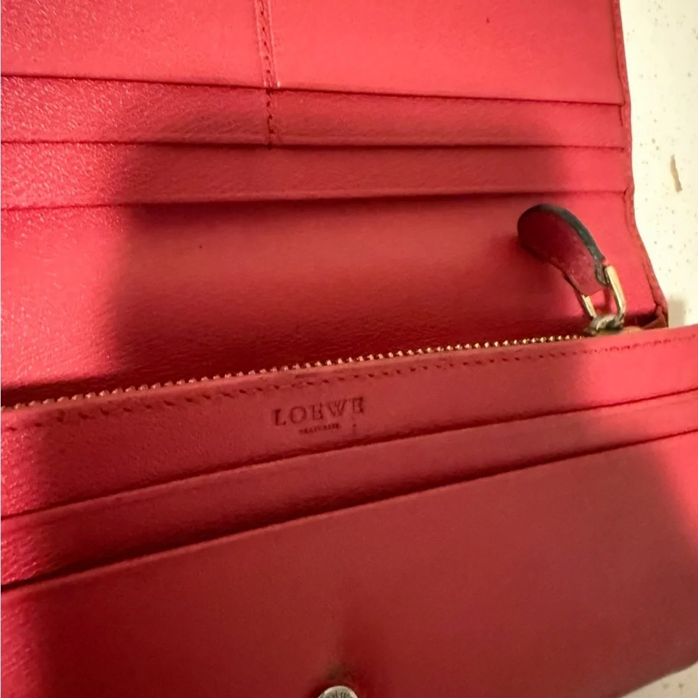 Loewe Cherry Red Leather Wallet - Picture 12 of 15